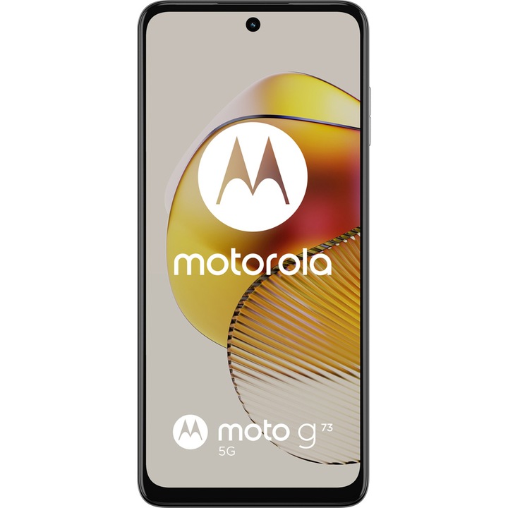 Telefon mobil Motorola Moto g73, Dual SIM, 8GB RAM, 256GB, 5G, Lucent White
