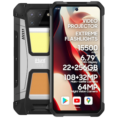 Telefon mobil iHunt Titan Metal P22000 Projector PRO, Dual SIM, 256GB, 22GB RAM, 4G, Silver