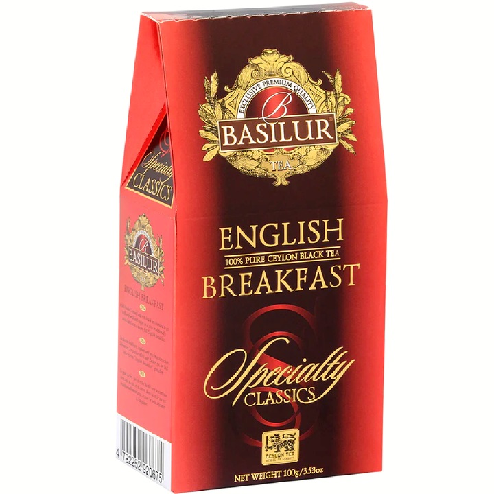 Чист черен чай от Ceylon English Breakfast "Specialty Classics collection", картонена кутия за пълнене, 100гр, Basilur Tea