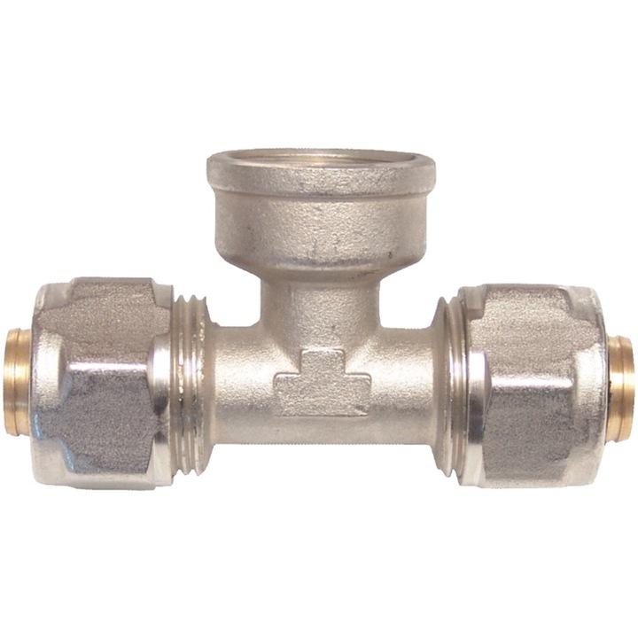 Тройник за pexal тръба, 1/2 гайка + Fi + 1/2 гайка