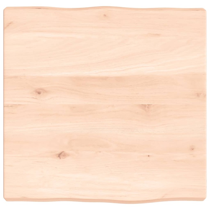 Blat masa vidaXL, 40x40x(2-4) cm lemn stejar netratat contur organic 3.1 kg