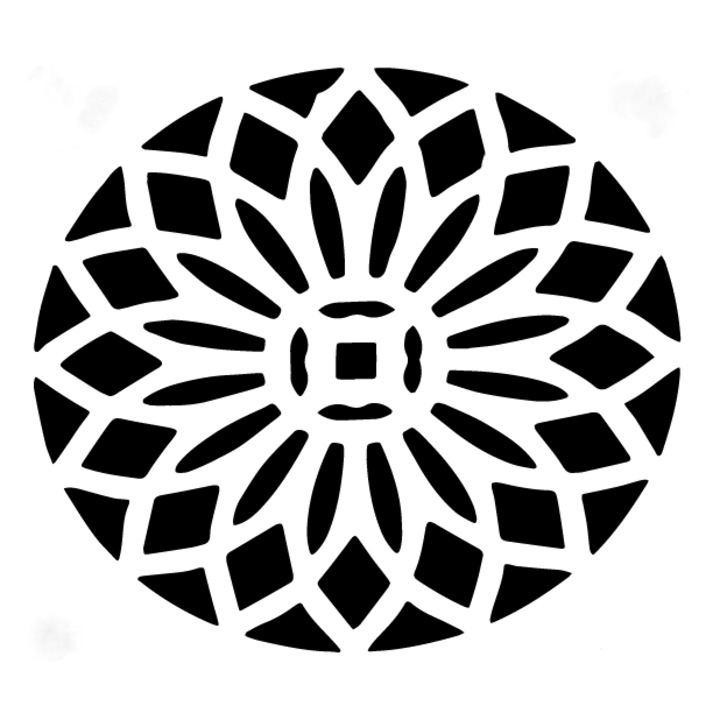 Sablon 3D Mandala G, 13x13cm, reulizabil, plastic