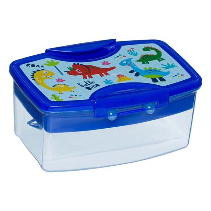 Caserola Alimente Albastra Dinozauri cu Accesorii 920ml