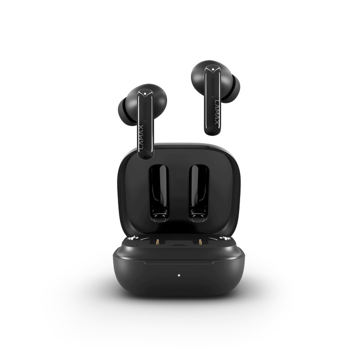 LAMAX Clips1 Plus Black BeatBass® Bluetooth 5.3 vezeték TWS vezeték nélküli fülhallgató, Fekete