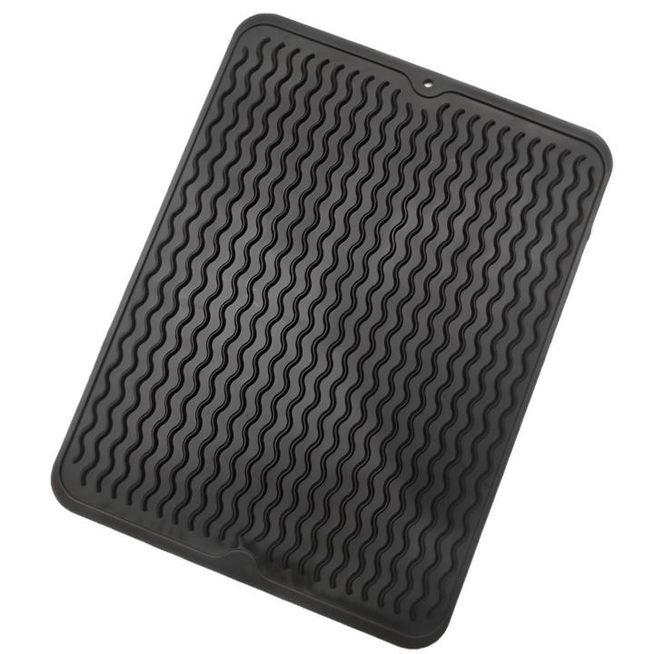 Scurgator pentru vase mare din silicon rezistent la caldura, negru