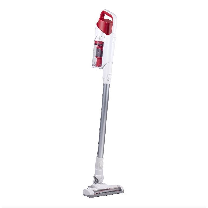 Aspirator cu baterie 2in1 Dirt Devil DD9002, Putere 150w, portabil si cu maner, Include perie si duza combinate, durata de viata a bateriei pana la 30 de minute, 2 setari, Alb-Rosu