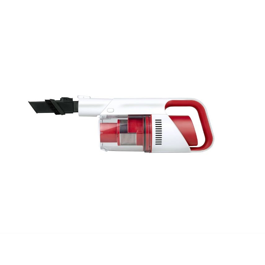 Aspirator cu baterie 2in1 Dirt Devil DD9002, Putere 150w, portabil si cu maner, Include perie si duza combinate, durata de viata a bateriei pana la 30 de minute, 2 setari, Alb-Rosu