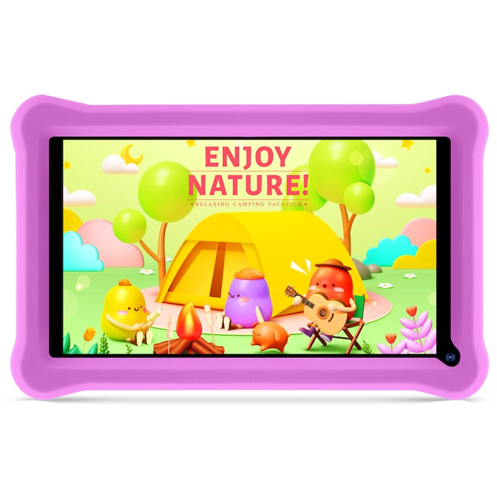 Tableta pentru copii, Android 11 de 7 inch, LULUGTI, 4 RAM 64 ROM, tableta cu control parental, WiFi, Bluetooth, Mov
