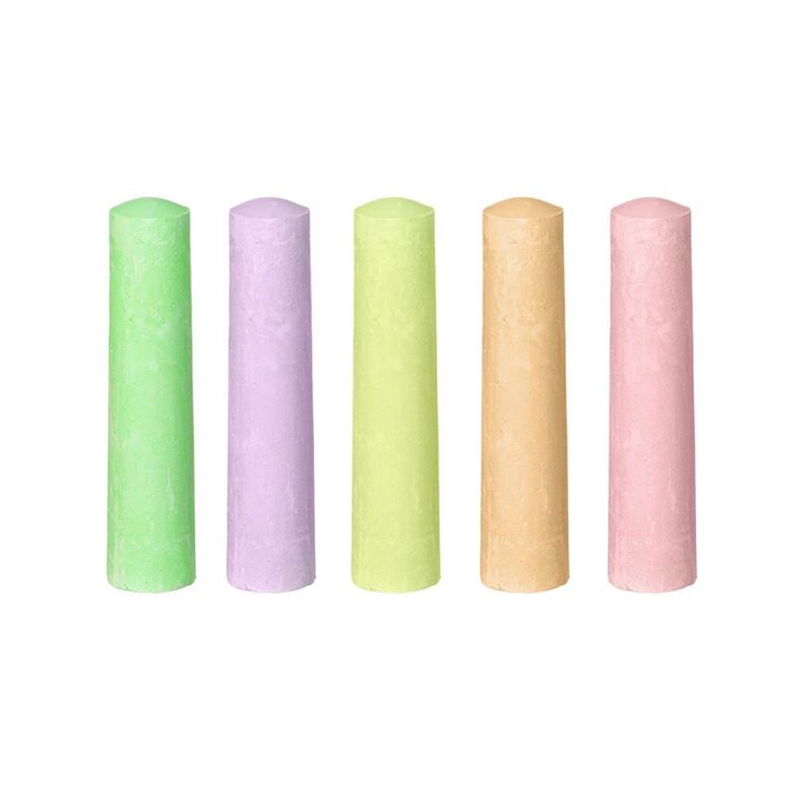 Creta multicolora groasa, 11 cm, Neon, Set 5 bucati, ATU-084514