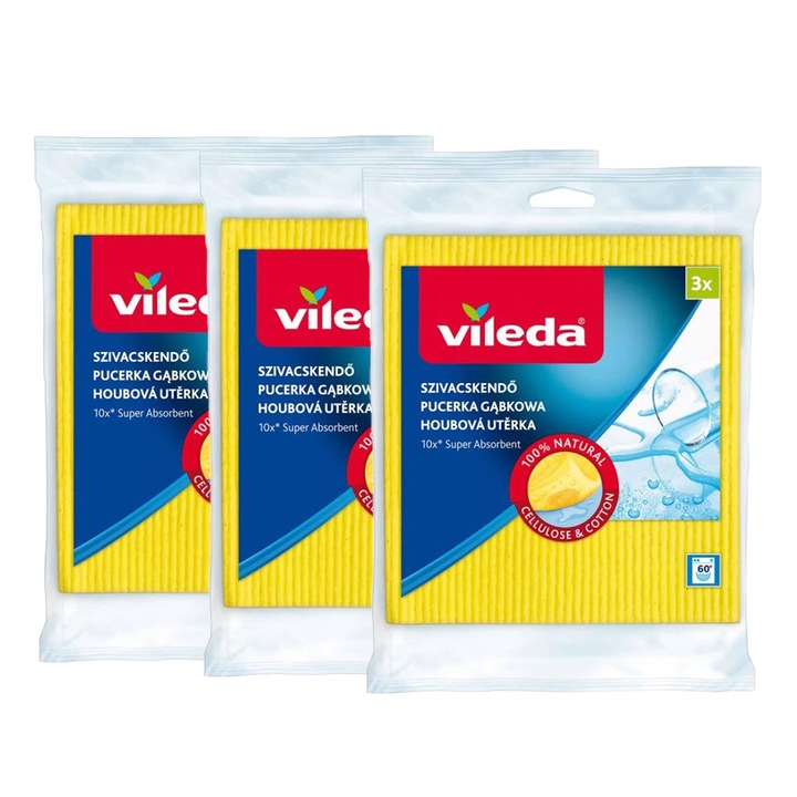 Set 3 x 3 Lavete Umede Vileda