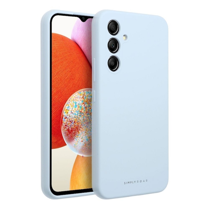 Husa pentru Telefon G-Tech Roar Cloud Skin Compatibila Cu Samsung Galaxy A54 5G, Microfibra in Interior Silicon Soft, Albastru Pal