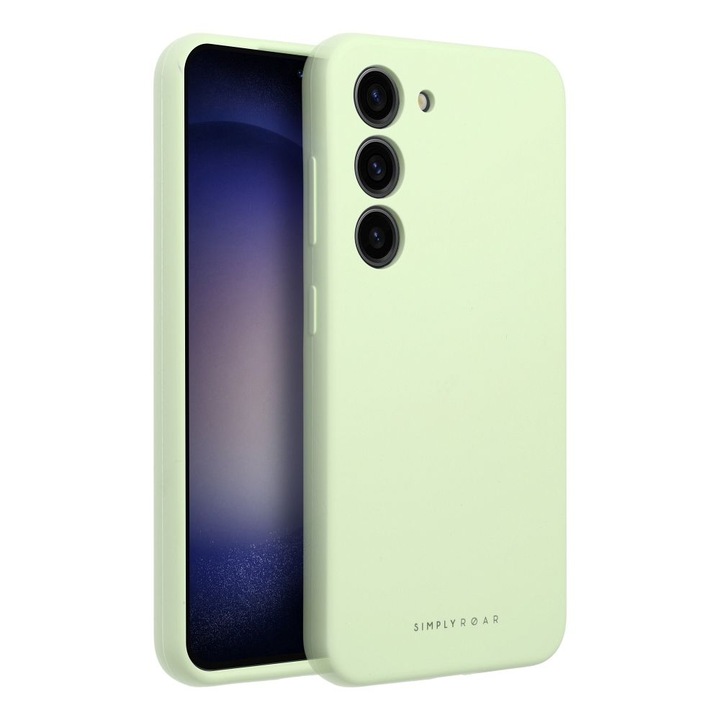 Husa pentru Telefon G-Tech Roar Cloud Skin Compatibila Cu Samsung Galaxy S23, Microfibra in Interior Silicon Soft, Verde Pal