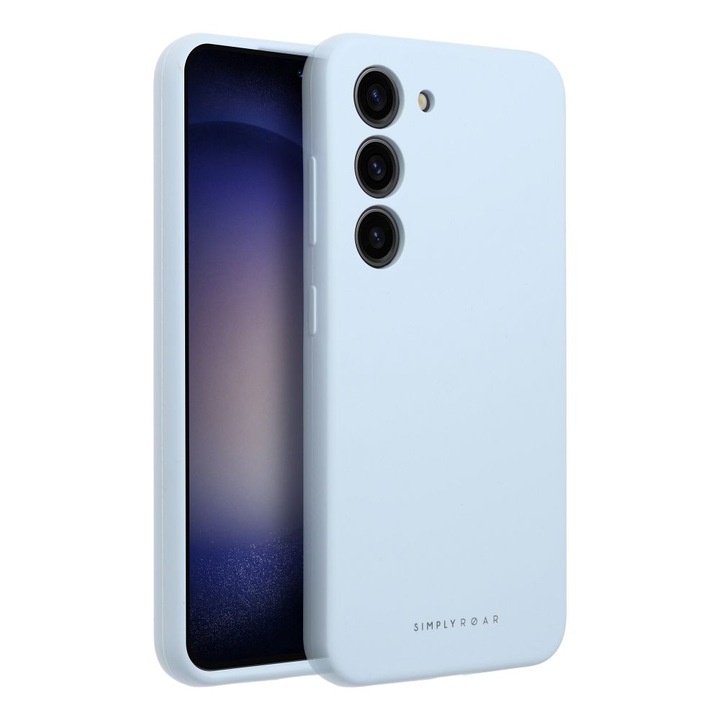 Husa pentru Telefon G-Tech Cloud Skin Compatibila Cu Samsung Galaxy S24, Microfibra in Interior Silicon Soft, Albastru Pal