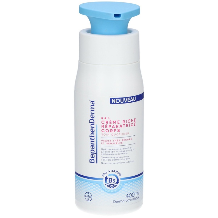 Крем за тяло, Bepanthen Derma, богато възстановяване, хидратиращ ефект срещу много суха кожа, 400 мл