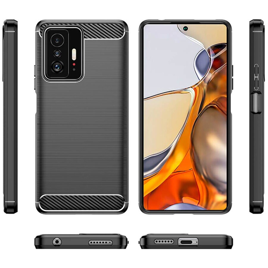 Husa pentru Xiaomi 11T / 11T Pro - Techsuit Carbon Silicone - Black