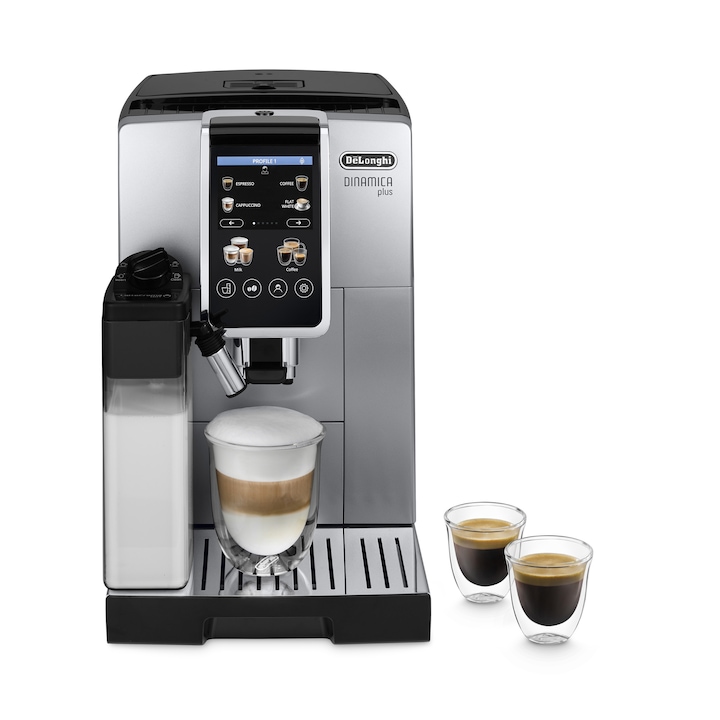 DeLonghi ECAM 380.85.SB Automata kávéfőző, 1450W, 19 bar, 1.8 l víztartály, érintőkijelző, Szürke