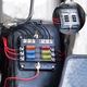 Cutie de sigurante auto, LED, 6 Iesiri, 12/24V, Multicolor