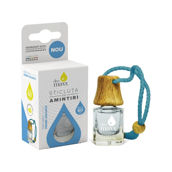Odorizant auto DeoMaxx - Sticluta cu Parfumul Primei Vacante