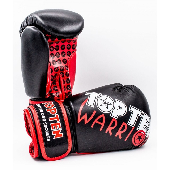 Manusi de box "Warrior", Top Ten, Negru, 10 OZ