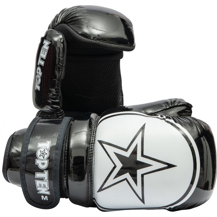 Pointfighter kesztyű "Glossy Block Star", Top Ten, fehér - fekete, S