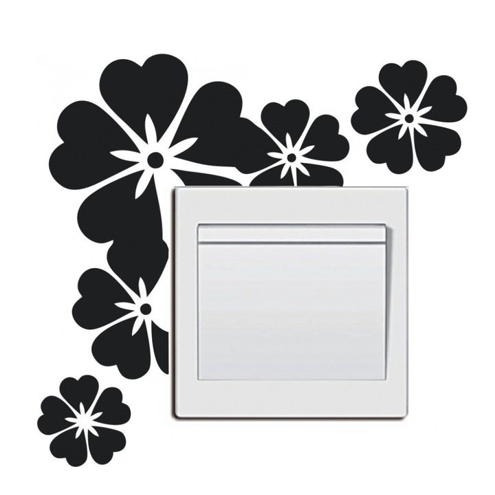 Sticker decorativ pentru intrerupator, Flori, 11 cm, 12208ST