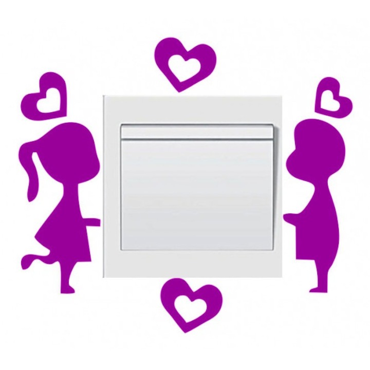 Sticker decorativ pentru intrerupator, Indragostiti, 11 cm, 12201ST-7