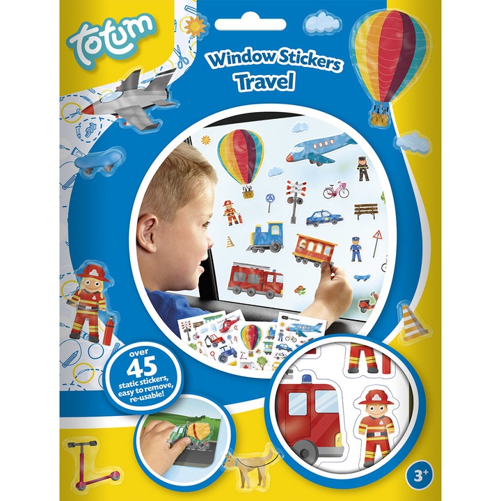 Abtibilduri repozitionabile, Totum, Vehicule, 45 stickere