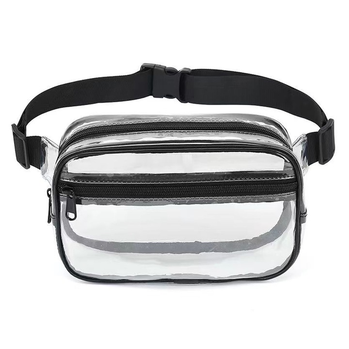 Női táska, Longziming, átlátszó/fekete