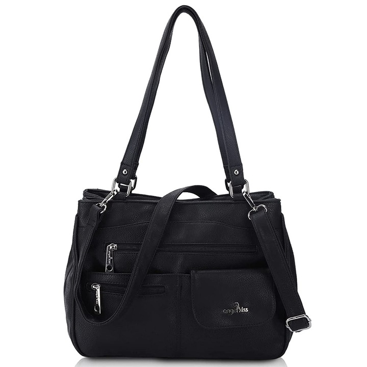 Noi taska, Longziming, poliuretan, 33x11x26, Fekete, One-Size