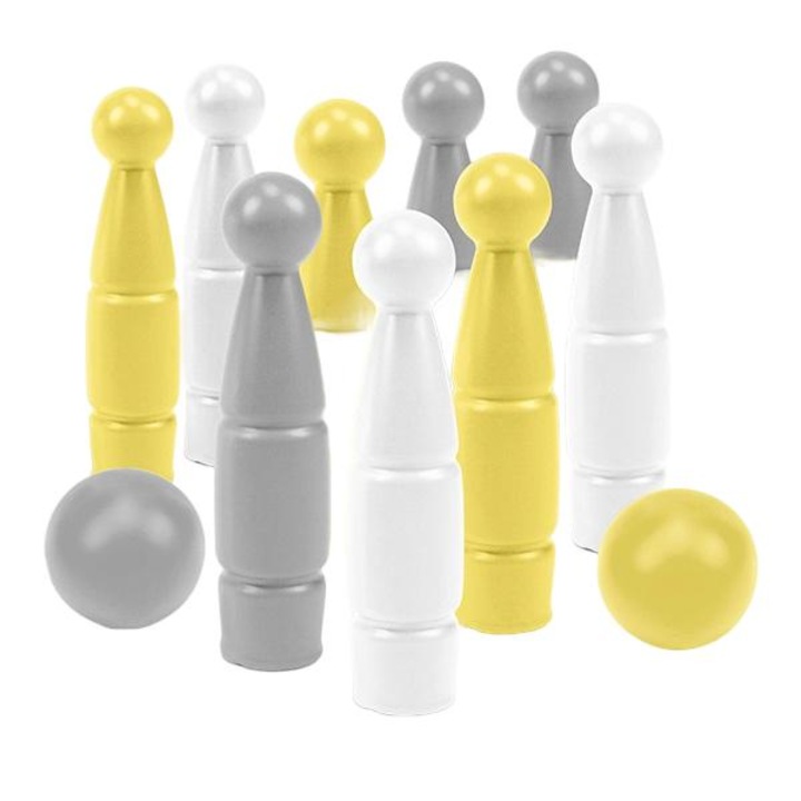 Set bowling de plaja, Wader, Plastic, 9 Popice, 2 Mingi, Multicolor