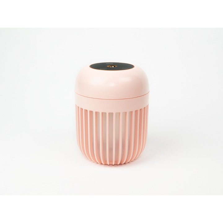 Овлажнител, InnoGio, 600 ml, USB зареждане, 11,2 x 11,2 x 14,1 cm, розов