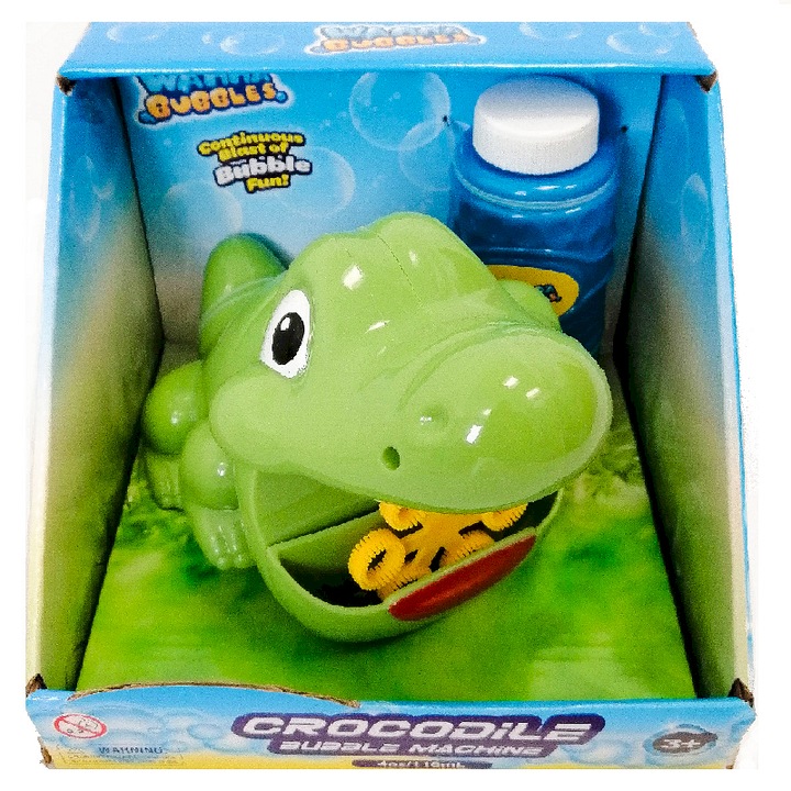 Szappanbuborék gép, Smily Play, 3 éves, Crocodile modell, Zöld