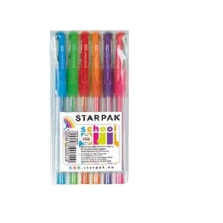 6 db-os csillogó toll készlet, Starpak, Multicolor, Illatos