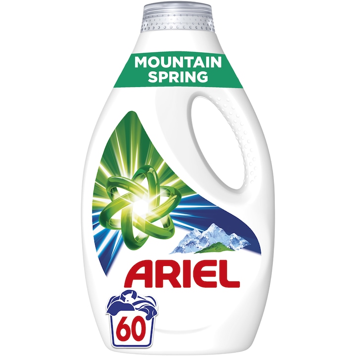 Течен перилен препарат Ariel Mountain Spring, 60 изпирания, 3 л