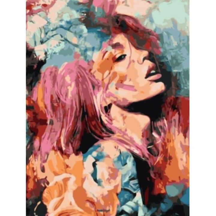 Set broderie cu diamante, Norimpex, Model femeie, 40x30 cm, 3 ani+, Multicolor