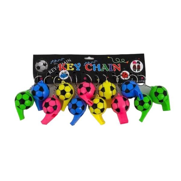 Комплект от 12 ключодържателя Whistle, Adar, Plastic, Multicolor, 7cm