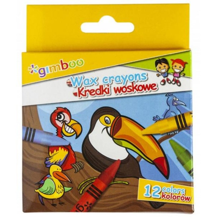 Creioane Cerate, 12 Culori/set, Gimboo