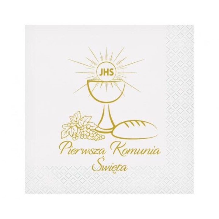 Set 20 servetele, Godan, 33x33cm, Alb/Galben