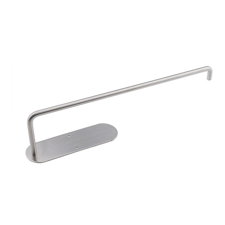 Suport montabil rola prosoape de hartie bucatarie, Amtok, Otel inoxidabil, 31.5 x 7.5 cm, fara gaurire, marginea este neteda, anti cadere, incarcare puternica, Argintiu