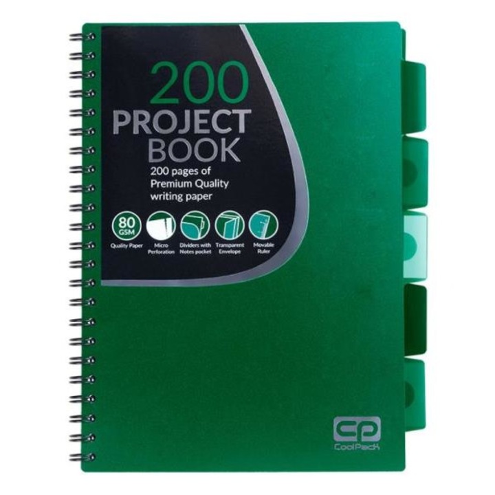 Notebook A4, CoolPack, zöld, 200 oldal