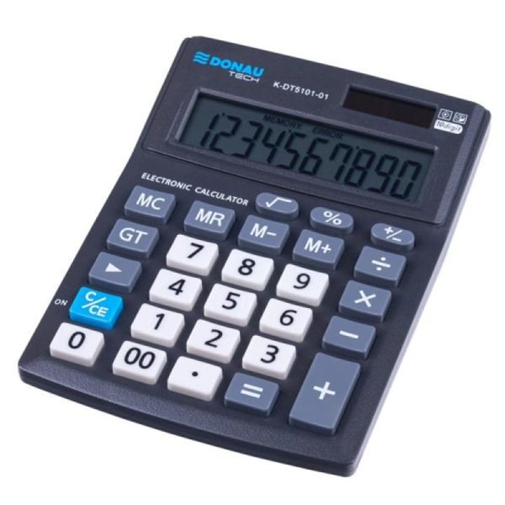 Офис калкулатор Donau Tech K-DT5101, 10 цифри, функция квадратен корен, 11x17x3cm, черен