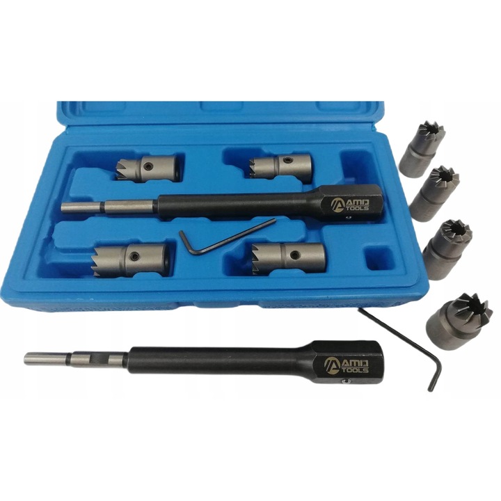 Tisztító készlet injektorülésekhez Ford/Citroen, AMD TOOLS, acél, szürke/fekete