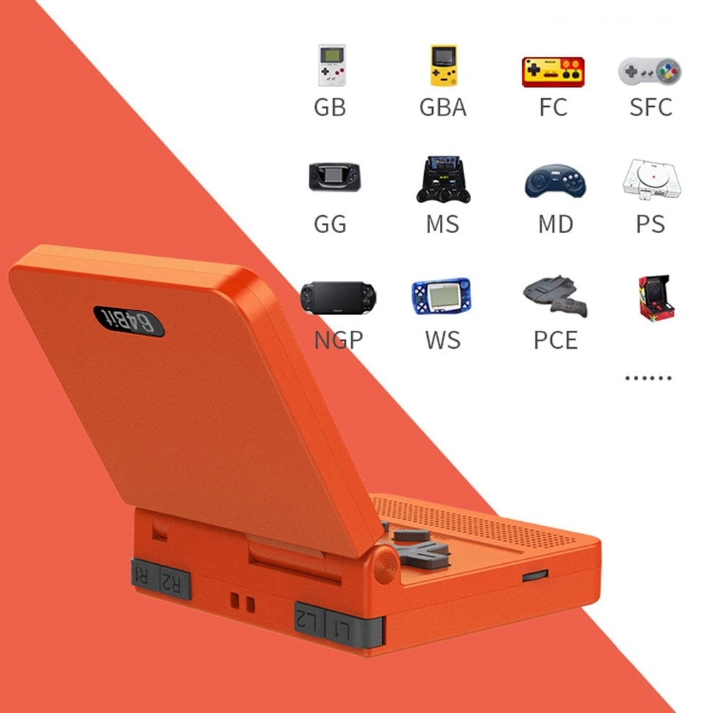 Consola retro Powkiddy V90 64GB cu jocuri, CPU ARM926EJ-S 702GHz, 32MB ...