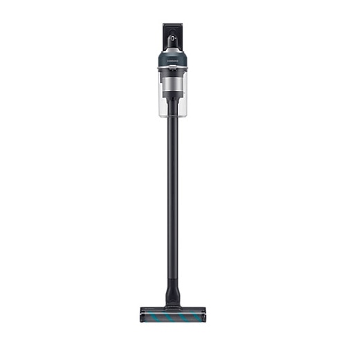 Aspirator vertical Samsung Jet 85 Complete Extra VS20C8534TB/GE, 0.8L, 25.2V, 580W, Digital Inverter, Perie Jet Dual pentru covoare, Perie Slim LED pentru parchet, Perie Pet, 120 min autonomie (2 baterii), Negru-Albastru