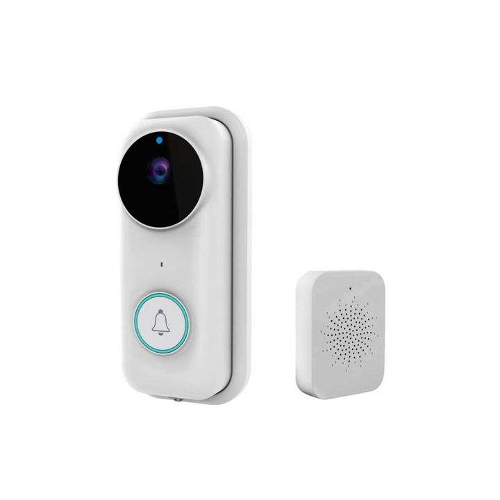 OEM Tuya intelligens csengő, újratölthető akkumulátorral, HD videó kaputelefon felügyelet, intelligens 5G támogatás, nagyfelbontású éjszakai látás, fotó és videó, mozgásérzékelő, kompatibilis ios és Android rendszerrel