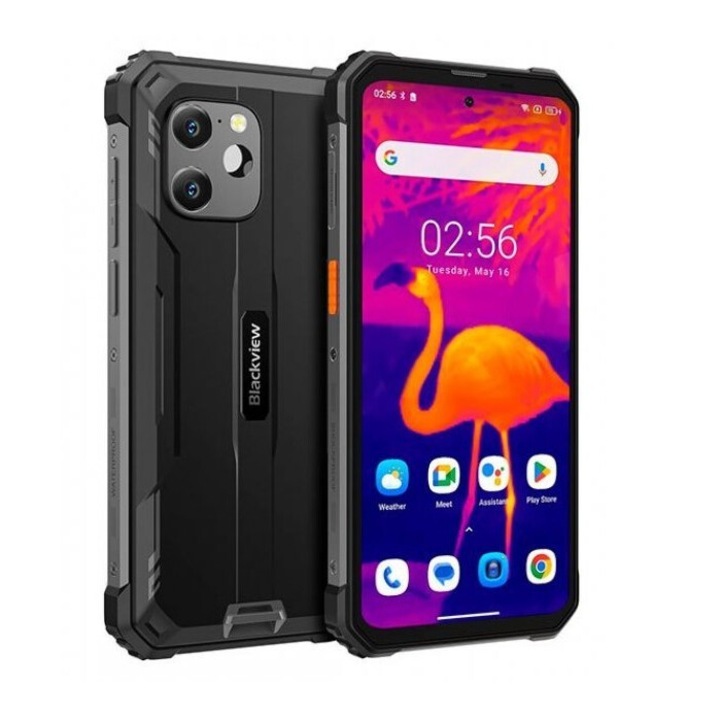 Mobiltelefon Blackview BV8900 Fekete, 4G, Hőkamera, IPS 6.5", 64+5 Mpx, 8GB + 8GB RAM, 256GB ROM, Android 13, 10380mAh, Dual SIM