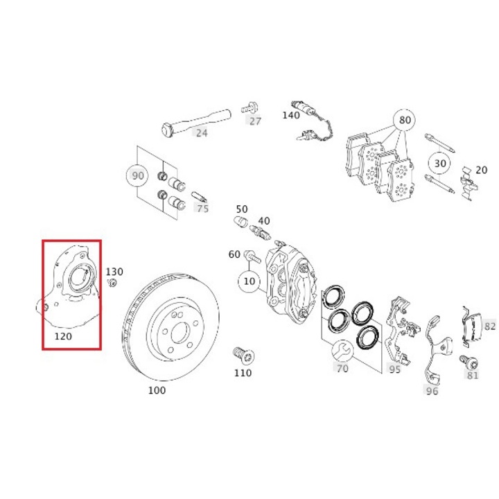 Horgonypajzs bal első, Mercedes-Benz, fekete
