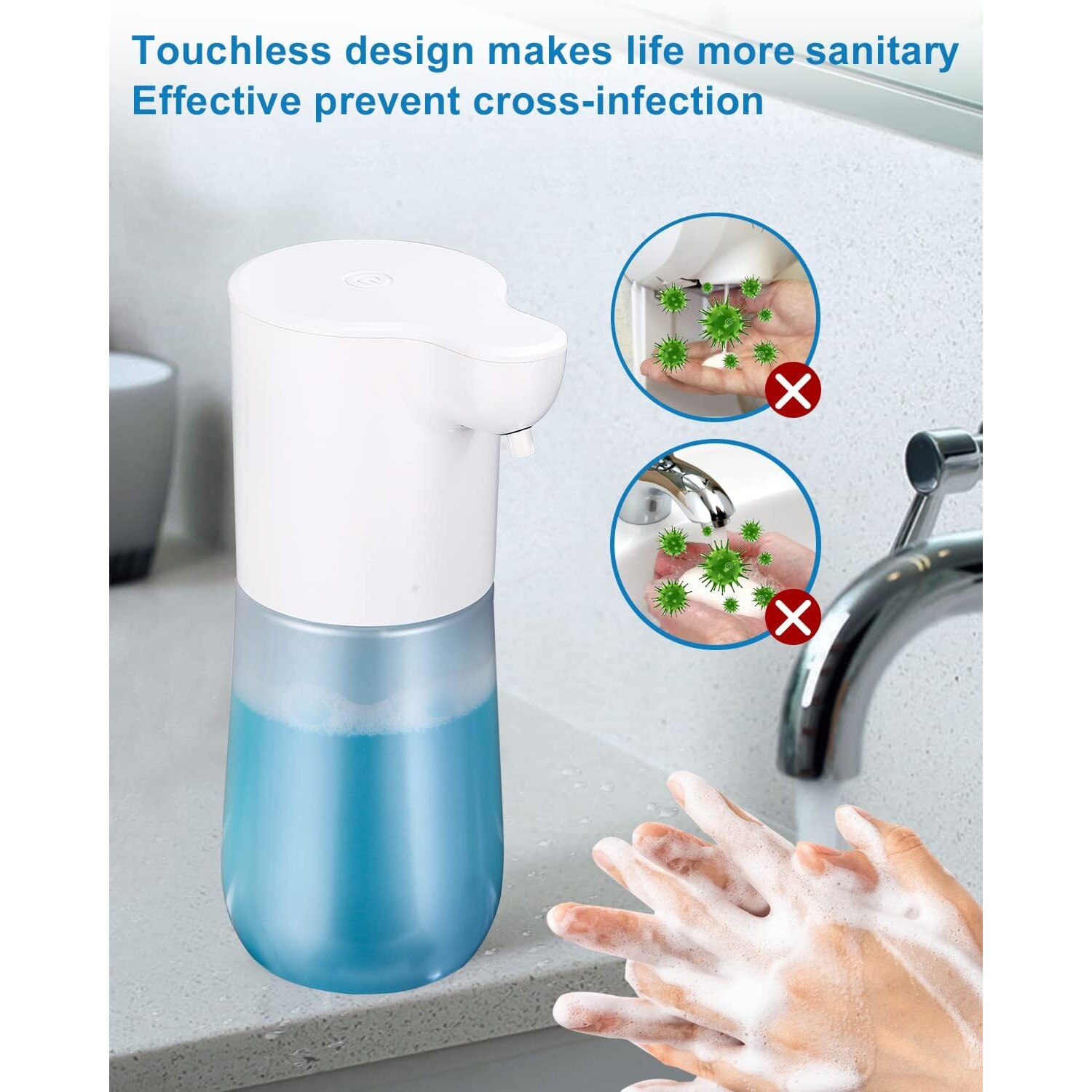 Автоматичен дозатор за сапун на пяна, Cafuneplus®, 4 нива на регулиране ...