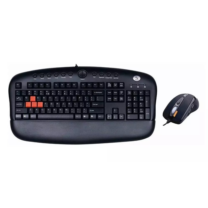 Комплект клавиатура и мишка A4Tech WIRED BG COMBO KX-2810BK, Черна, USB