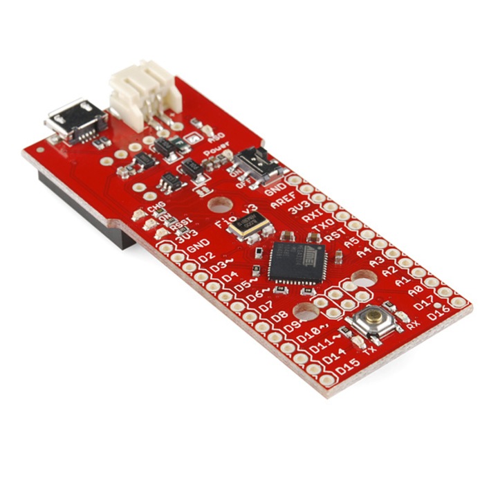 Fejlesztői tábla, Sparkfun, Fio v3, Atmega32U4, Arduino kompatibilis